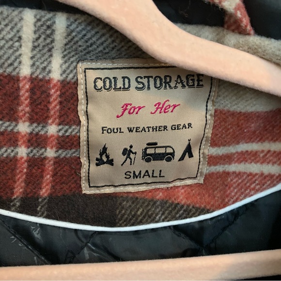 Cold Storage Foul Weather Gear For Her Wool Blend Plaid Winter Coat Small Red - Picture 5 of 10